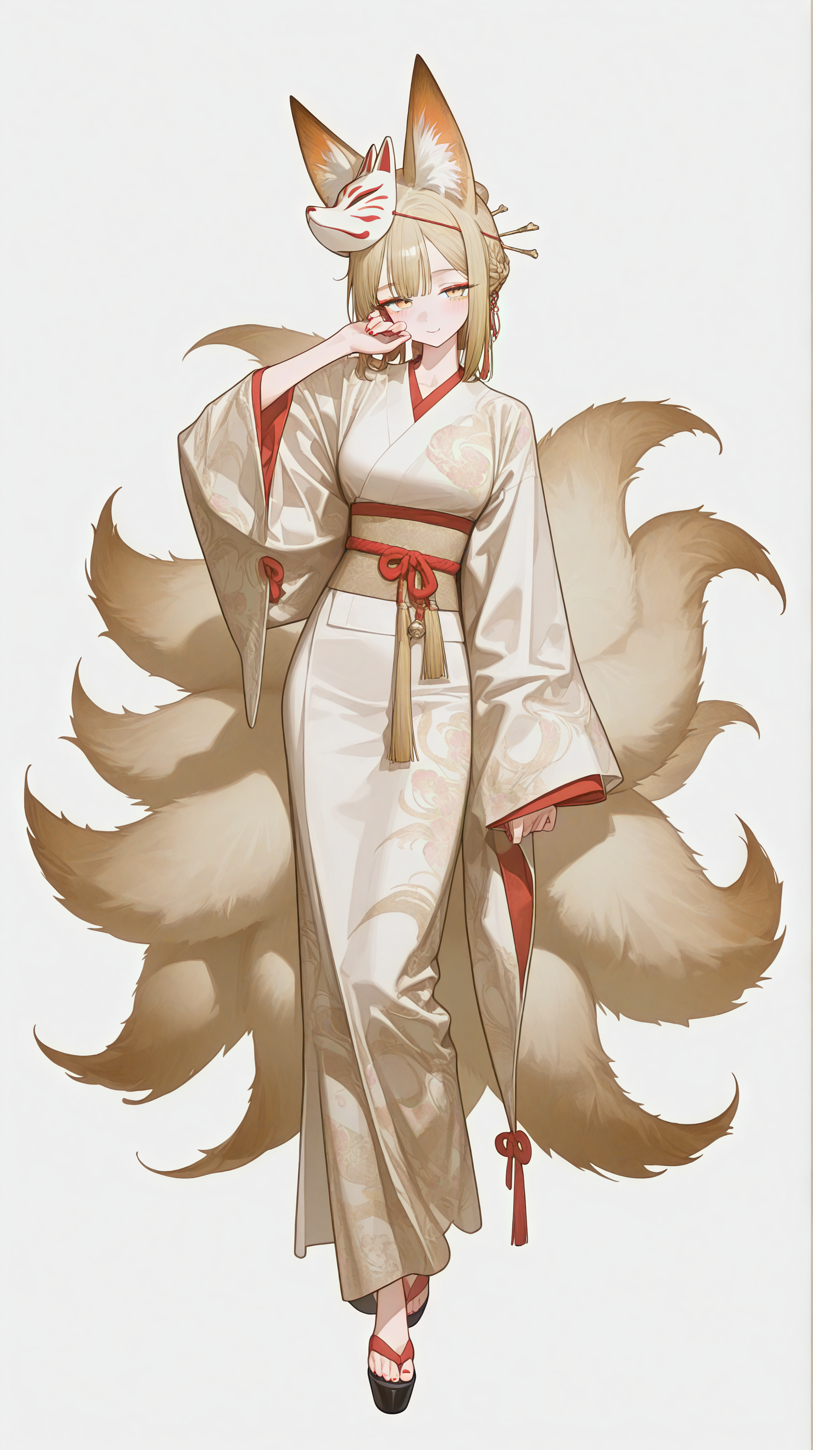 Exemple d'OC en plein corps KusArt - Fille anime en kimono
