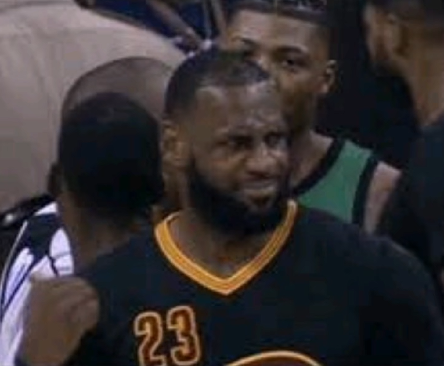 Get a load of this guy meme used as a sports reaction, a player thumbing toward a teammate off-frame