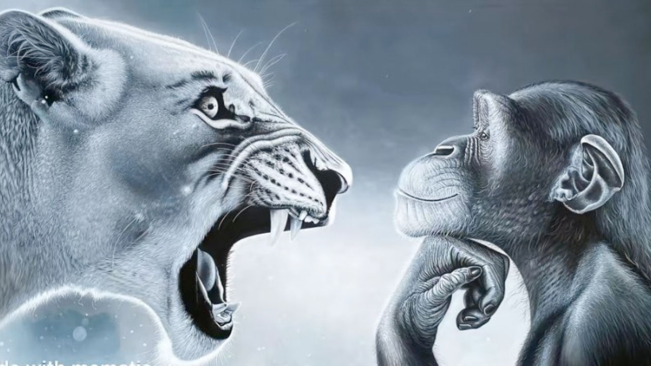 Monkey and Lion Meme template