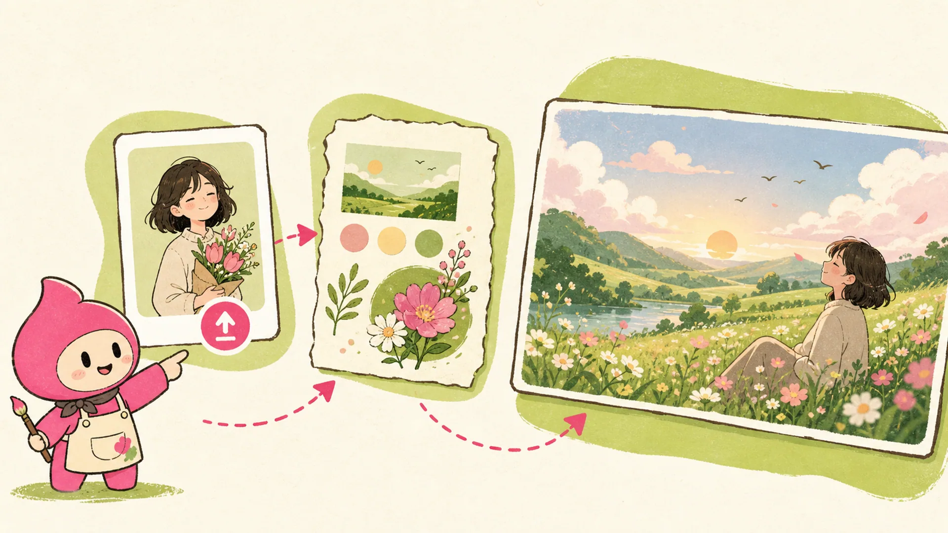 Why Make Postcards with AI? - AI Anime Healing Postcard Maker