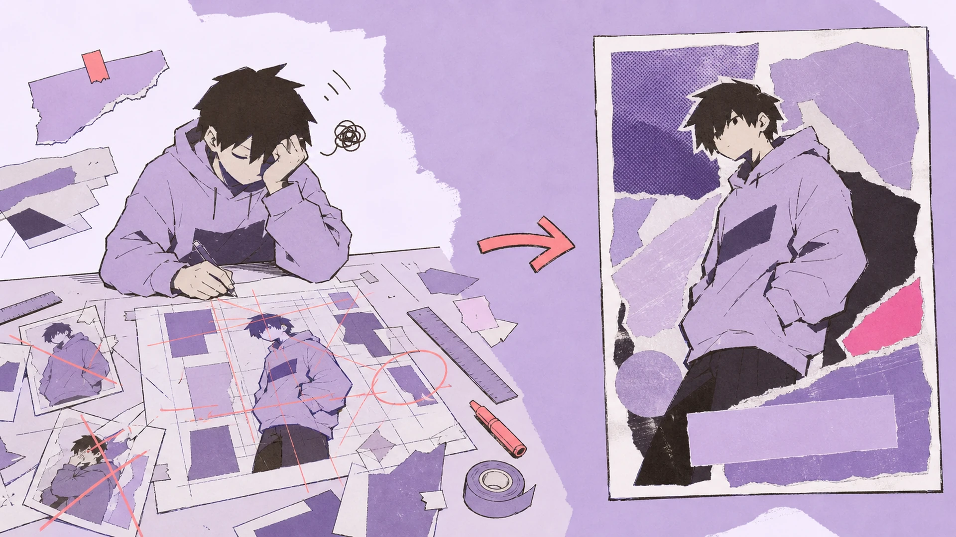 Move from a Loose Character Image to a Coherent Design - AI Manga Streetwear Zine Poster Maker
