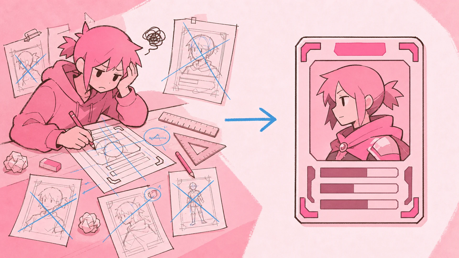 Move from a Loose Character Image to a Coherent Design - AI Game-Style Character ID Card Maker