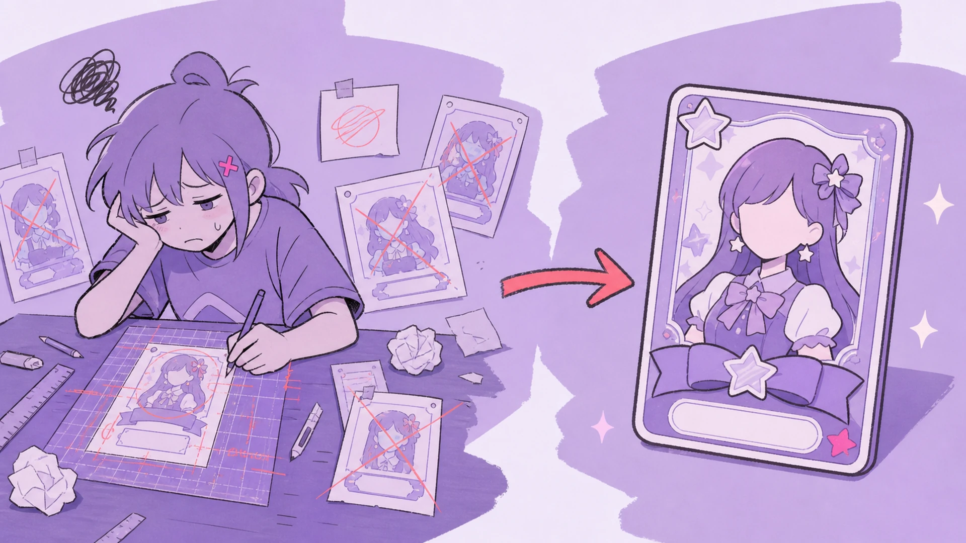 Move from a Loose Character Image to a Coherent Design - AI Idol Character ID Card Maker