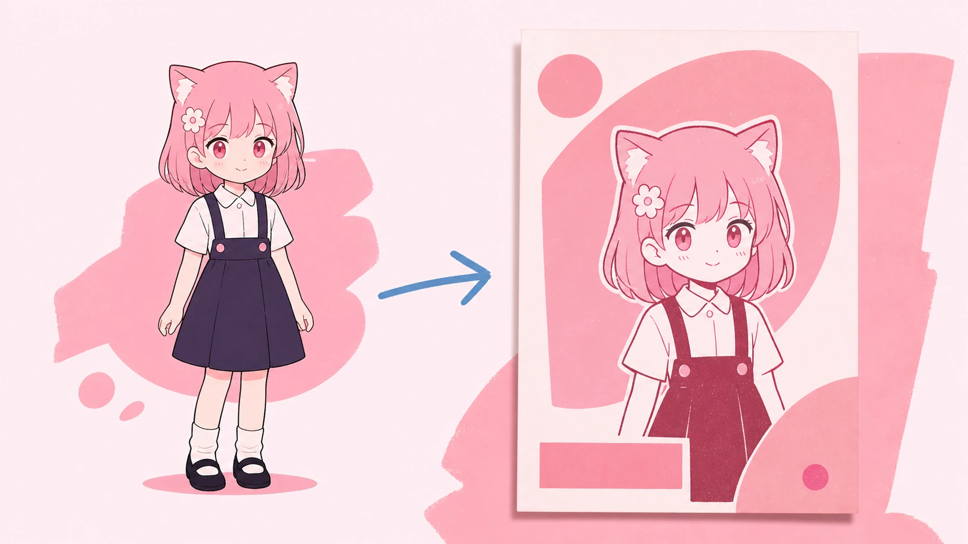 Create a Finished Monochrome Anime Character Poster Without Rebuilding the Layout - AI Monochrome Anime Poster Maker