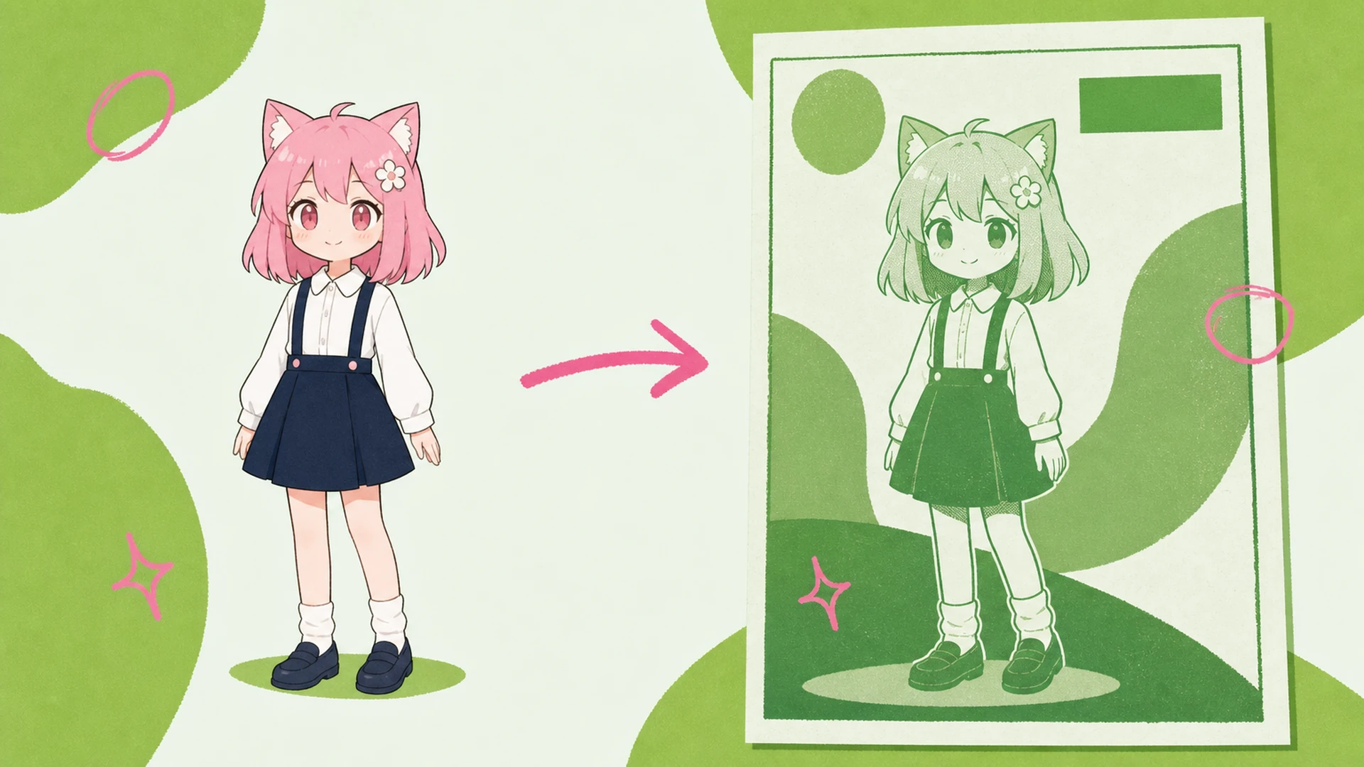 Create a Finished Green Monochrome Anime Poster Without Rebuilding the Layout - AI Green Monochrome Anime Poster Maker