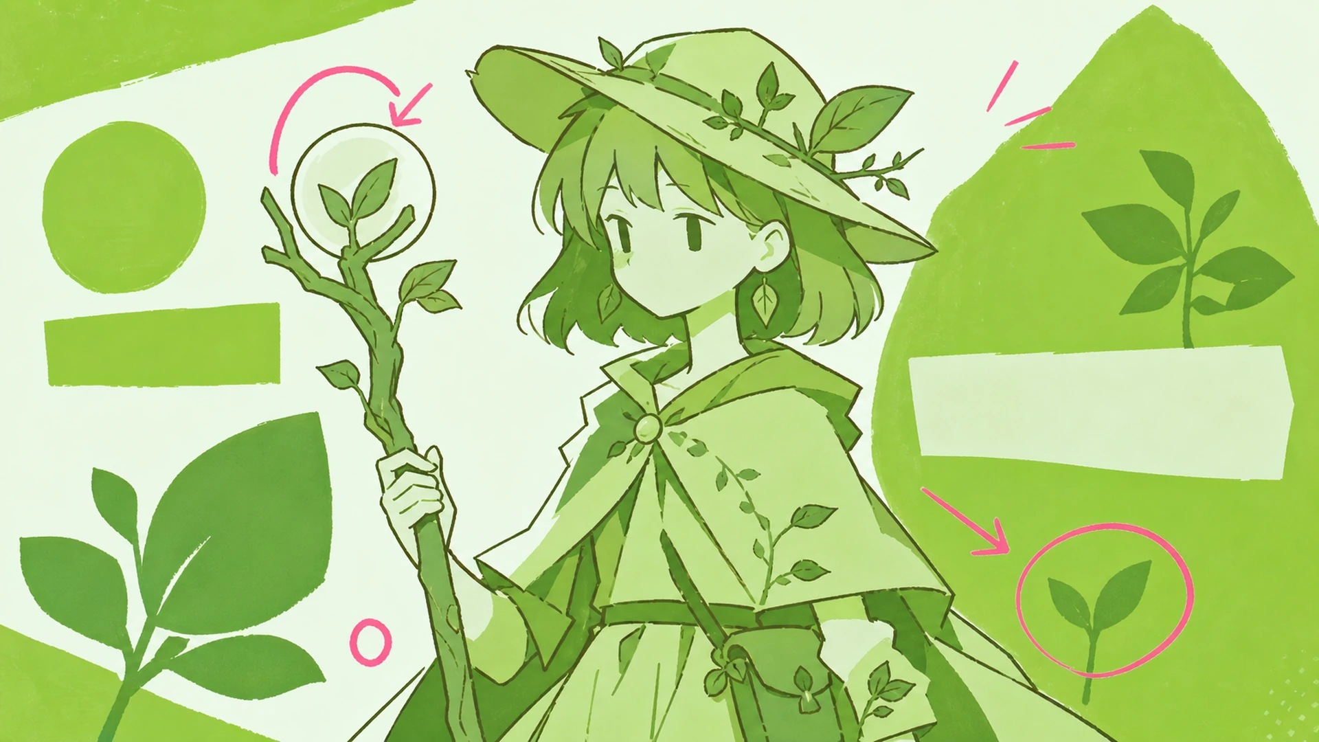 Nature-Themed OC Art - AI Green Monochrome Anime Poster Maker