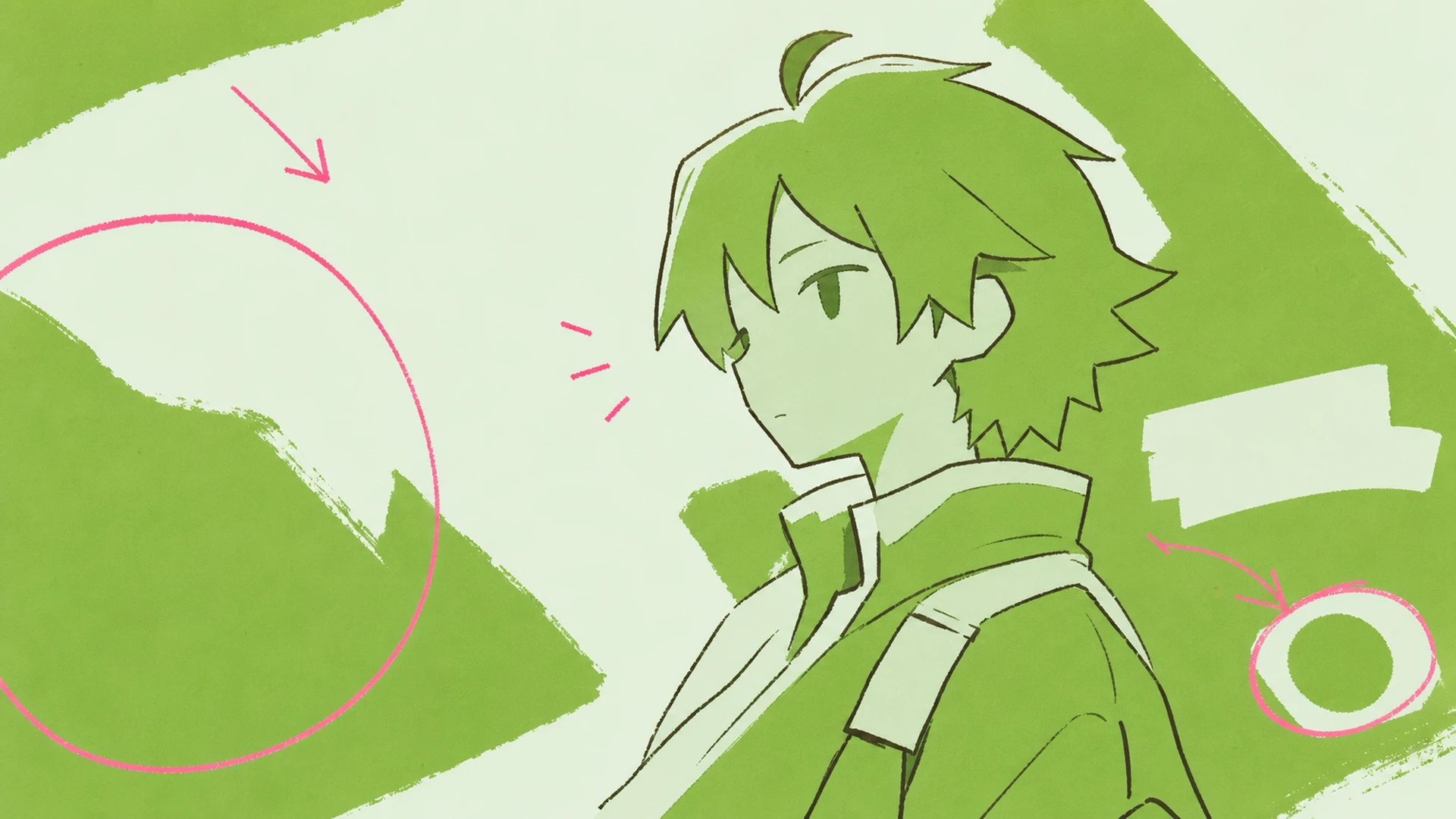 Fresh Profile Poster - AI Green Monochrome Anime Poster Maker