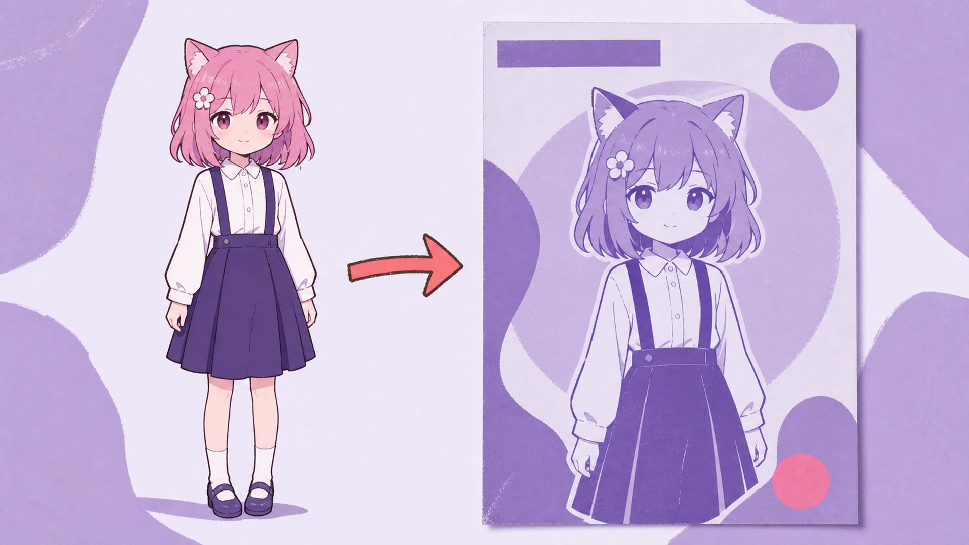 Create a Finished Purple Monochrome Anime Poster Without Rebuilding the Layout - AI Purple Monochrome Anime Poster Maker