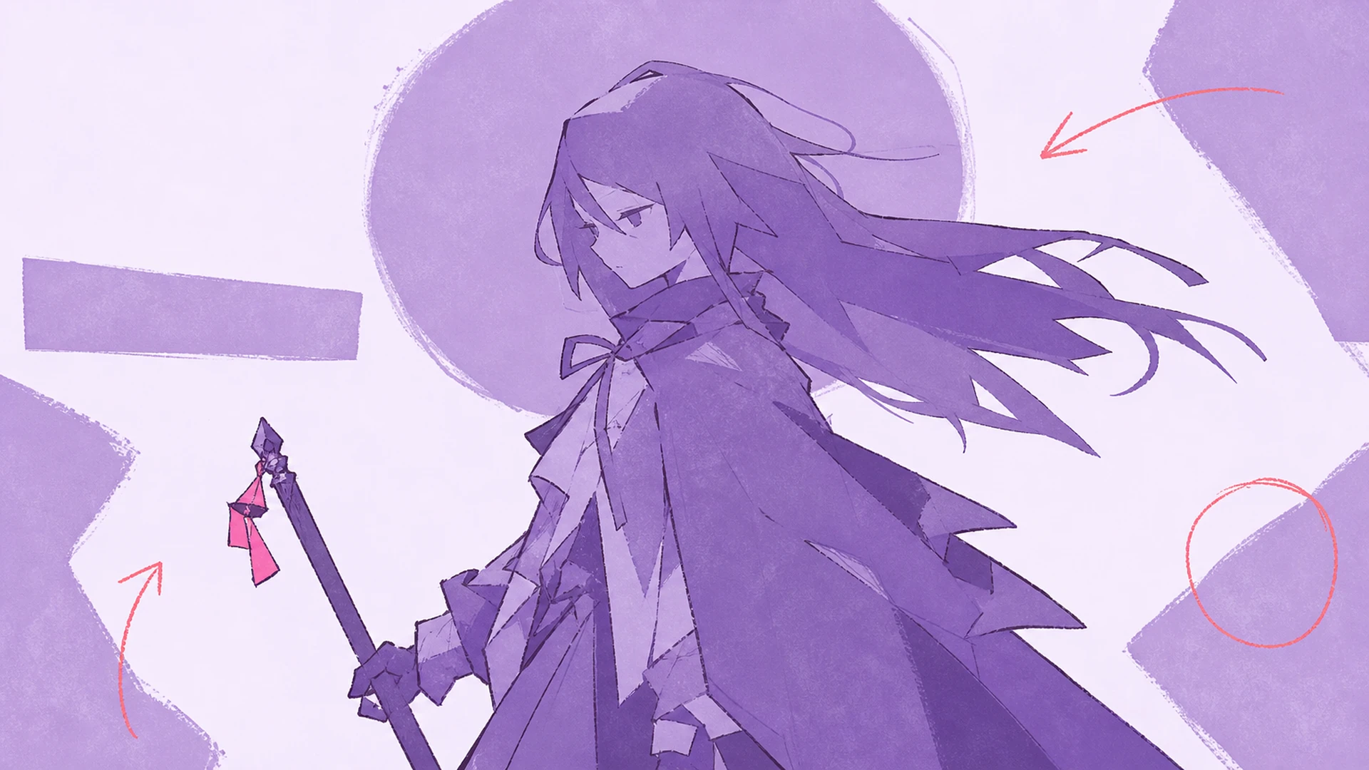 Dramatic OC Key Art - AI Purple Monochrome Anime Poster Maker