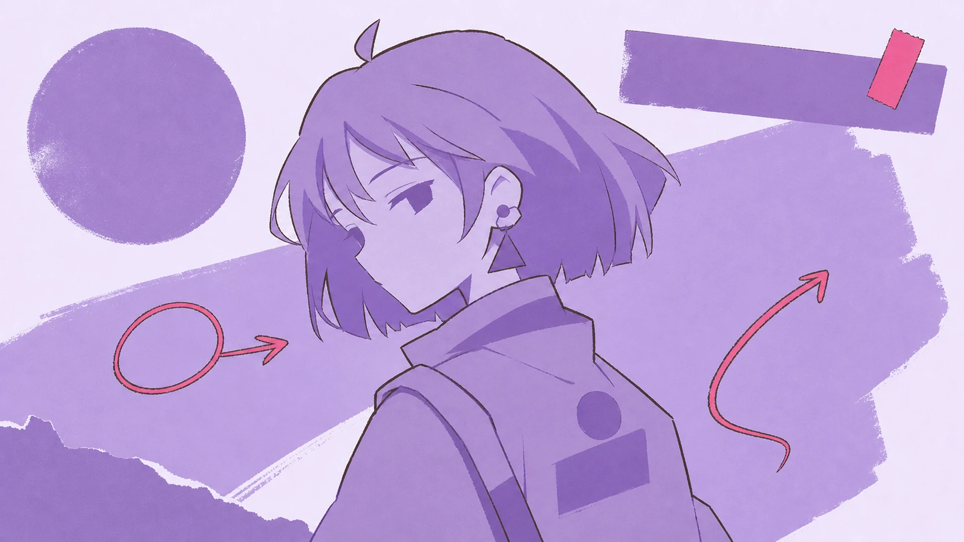 Night Aesthetic Profile - AI Purple Monochrome Anime Poster Maker