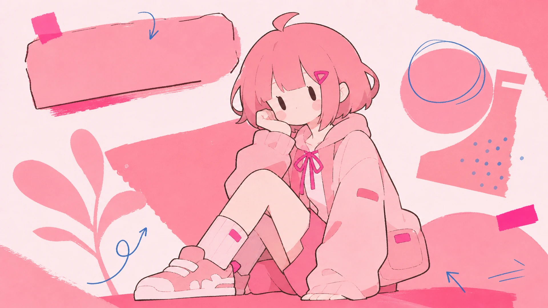 Kawaii OC Poster - AI Pink Editorial Poster Maker